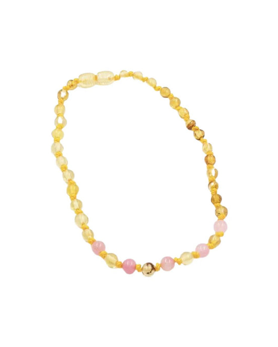 COLLAR ÁMBAR HONEY CUARZO ROSA NIÑO