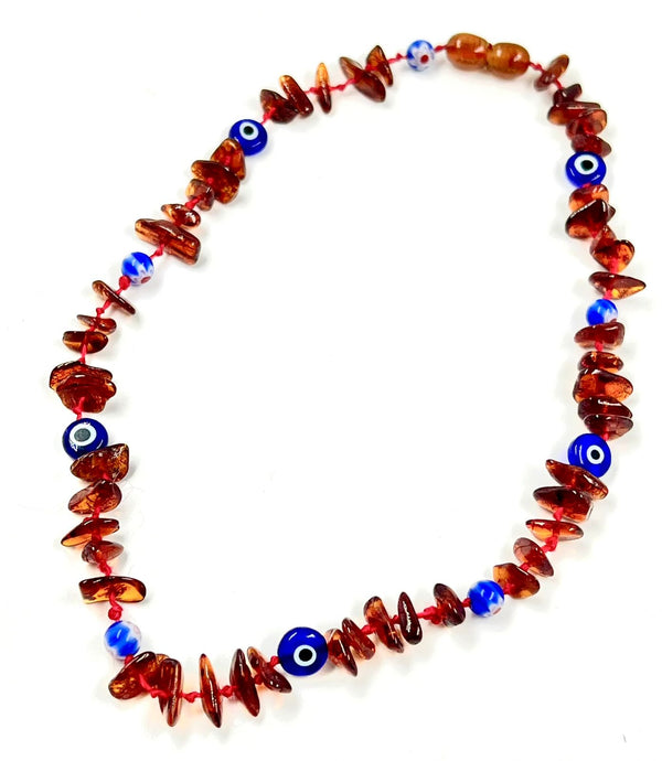 COLLAR ÁMBAR COGNAC NUGGET Y MURANO ADULTO